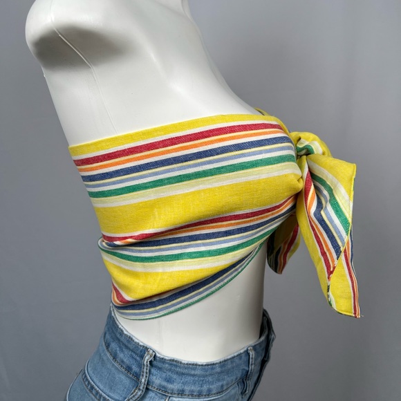 Rainbow Wrap Crop Top Size Medium - Picture 5 of 8